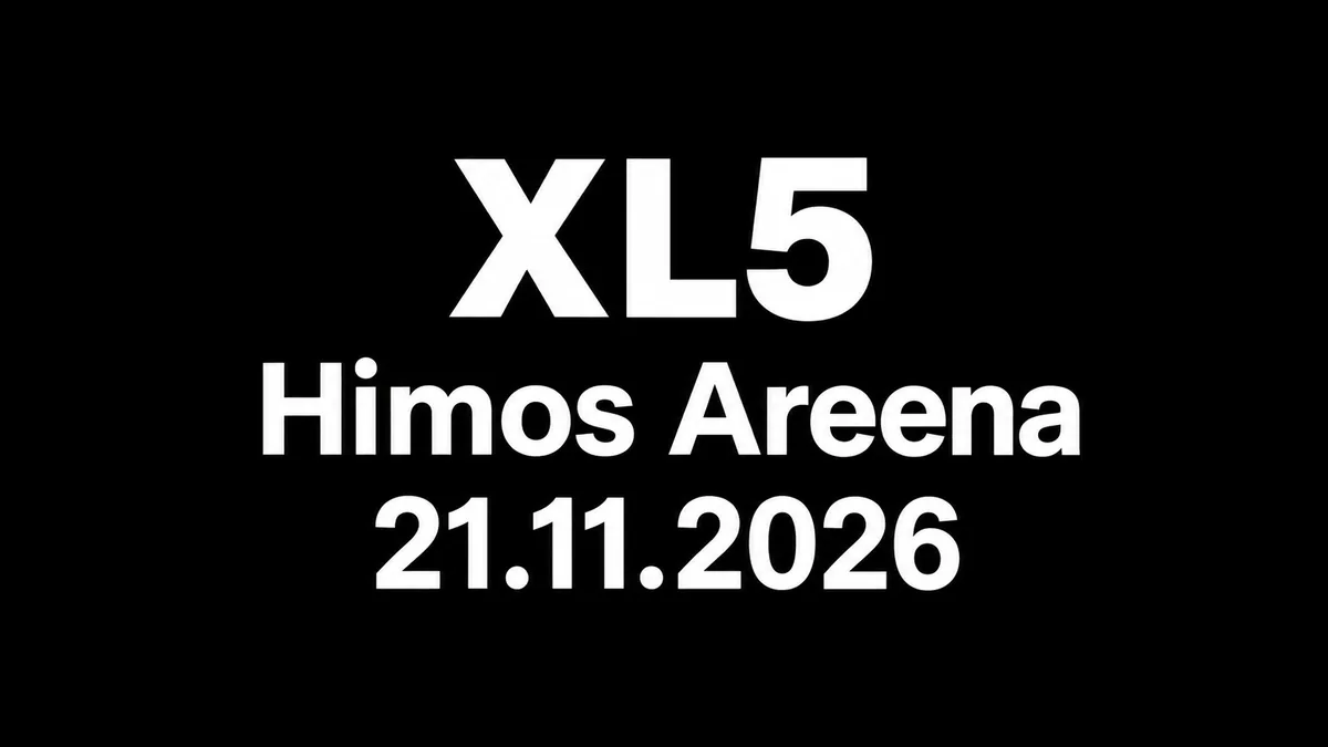 XL5 Himos Areena 21.11.2026 – tapahtumailmoitus mustalla taustalla